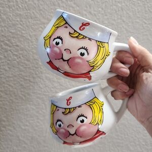 Vintage 1998 Campbells Soup Mug Cup Bowl, Front Back Face Duo By Houston Harvest